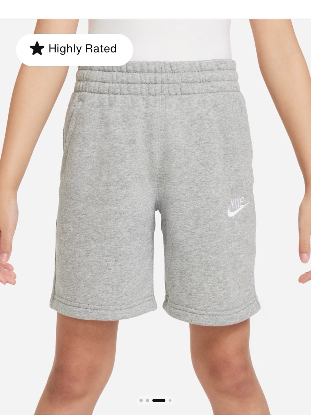 Nike Grey Kids Fleece Pull-On Shorts